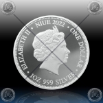 1oz NIUE $1 Dollar 2022 (Shark vs Crocodile) BU
